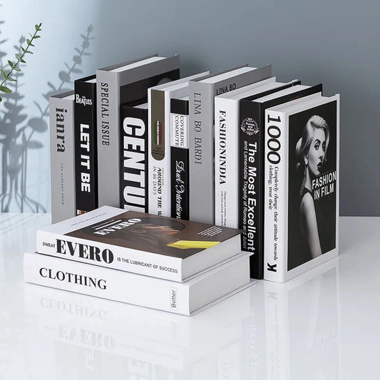 Modern fake book ornament Nordic light luxury simulation book living room home store decoration photo props book case box Good Vibrations