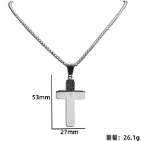 TrendMen Hiphop Rock Crucifix Cross Stainless Steel Pendant Necklaces For Men Boys Black Metal Clavicle Chain Party Jewelry Gift Good Vibrations