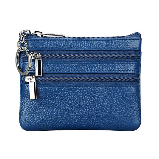 PU Leather Portable Money Coin Purse with Key Ring Waterproof Pocket Purse Zipper Wear-resistant Credit Card Holoder Man Women Good Vibrations