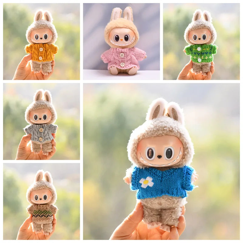 17cm Cute Mini Plush Doll'S Clothes Outfit Accessories For Korea Kpop Exo Labubu Idol Dolls Sweater Clothing DIY Kids Girl Gift Good Vibrations