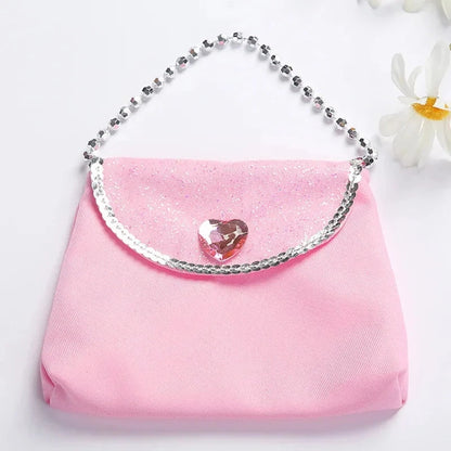 Halloween Pink Princess Cosplay Accessories Girls Crown Wand Neacklace Bag Gloves Accessory Sets For Children Birthday Gifts Good Vibrations