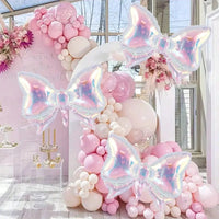 2 Pack Rainbow Transparent Bow Balloons Wedding Gender Reveal Baby Shower Birthday Party Valentine's Day Good Vibrations