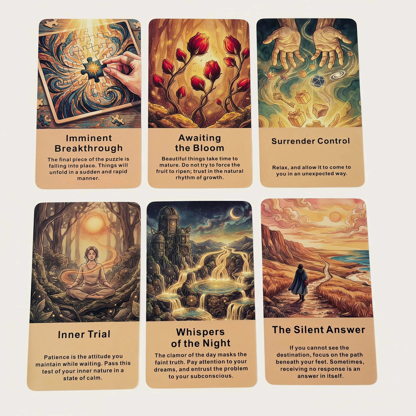 English Oracle Cards 54 Pieces Time and Cycle Divination, European Healing Meditation Spiritual Gift, Tarot Deck Good Vibrations