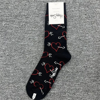Cotton Happy Socks Men's Classic Crew Sock Shoe Size 10 - 13 Soft Good Vibrations