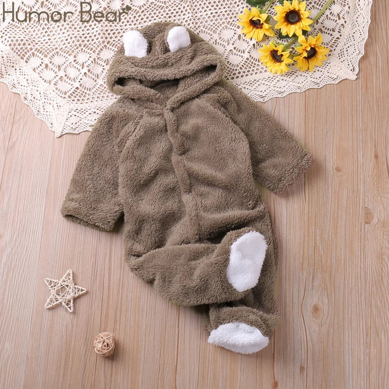 Humor Bear Autumn Cartoon Style Winter Long Sleeve Baby Boys Girls Rompers Toddler Kids Playsuit Jumpsuits Baby Clothes Good Vibrations
