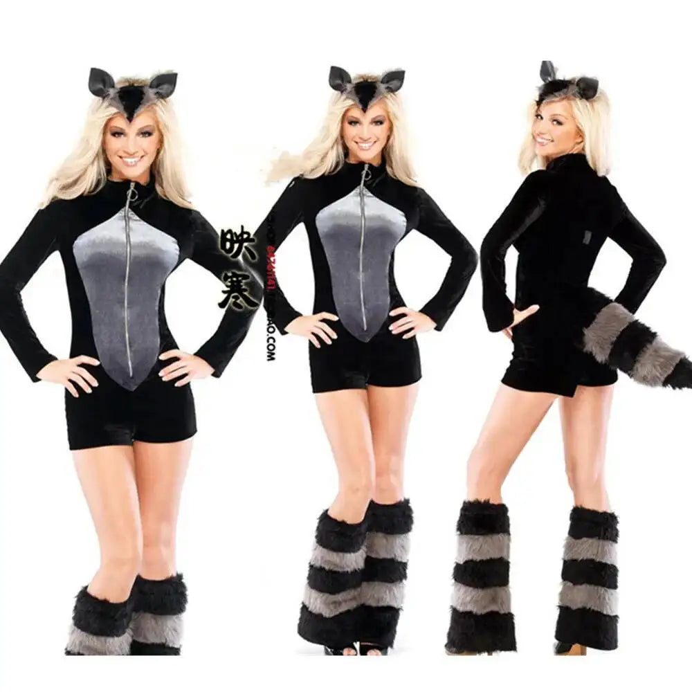 Adult Leopard Fox Cat Girl Cosplay Costume Halloween Costumes Women Fancy Party  Dress Up Deluxe Plush Monster Animal Costume Good Vibrations