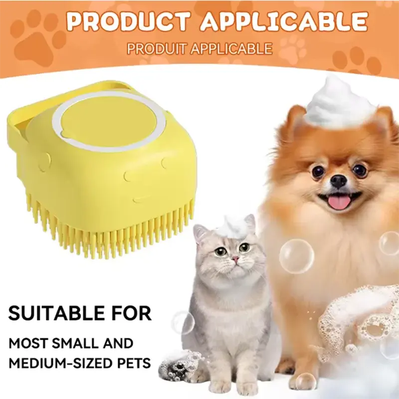 New Bath Massage Brush Bathroom Multifunctional Puppy Big Dog Cat Soft Safety Silicone Pet Accessories for Dogs Cats Tools Good Vibrations