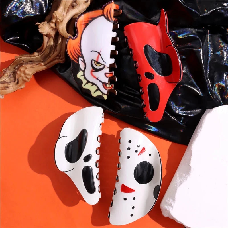 Halloween Hair Accessories Ghost Hair Clip for Women Girls Red Horns Hairpin Skull Claw Y2K Gothic Hair Jewelry 2023 New HangZhi Good Vibrations