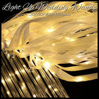 20-60Pcs Light up Wedding Wands LED Ribbon Wands Sparklers with Bells, Wedding Exit Send Off, Dance Floor Props, Wedding Favors Good Vibrations