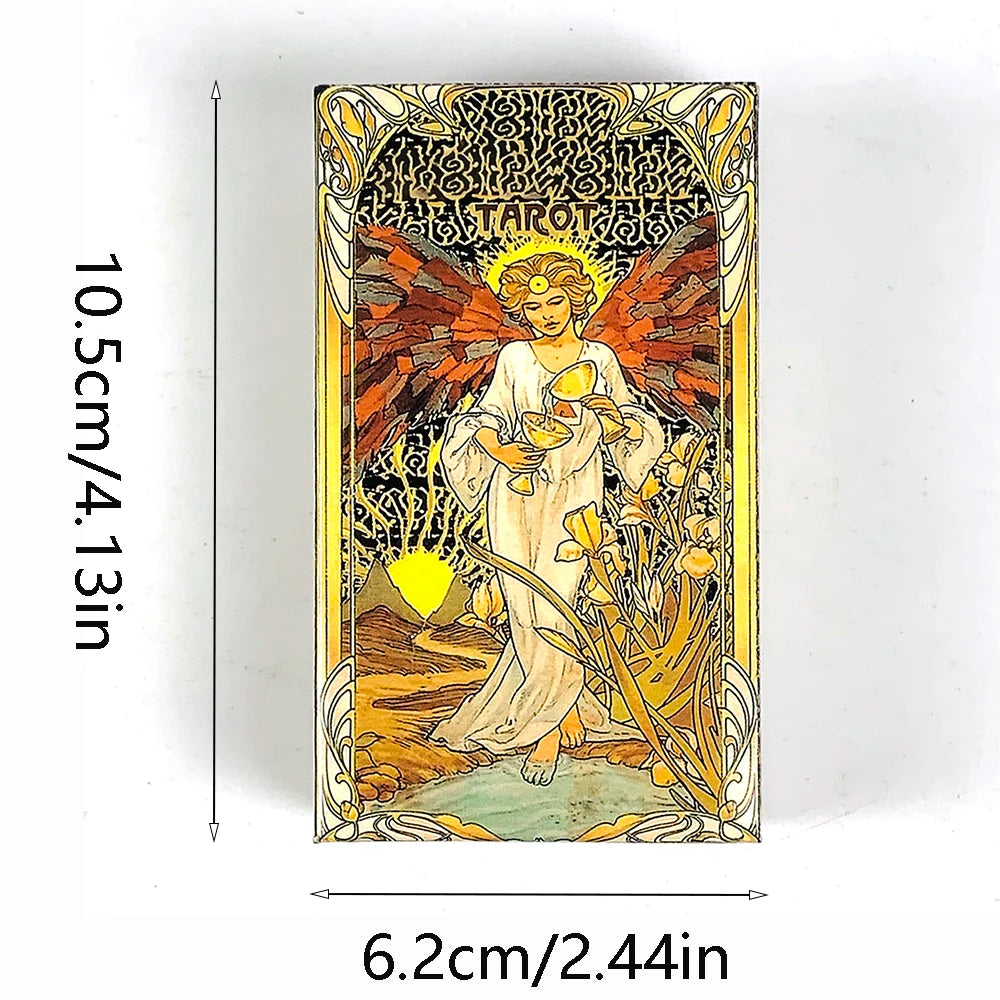 Tarot Card A 78 Cards Deck Classic Occult Divination Cards Game For Beginners,Ideal for Divination, Meditation & Gift Good Vibrations