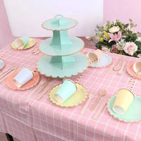 3-Layer Disposable Round Birthday Cupcake Dessert DIY Paper Craft Stand Dessert Display Rack Wedding Party Supplies Cake Tools Good Vibrations
