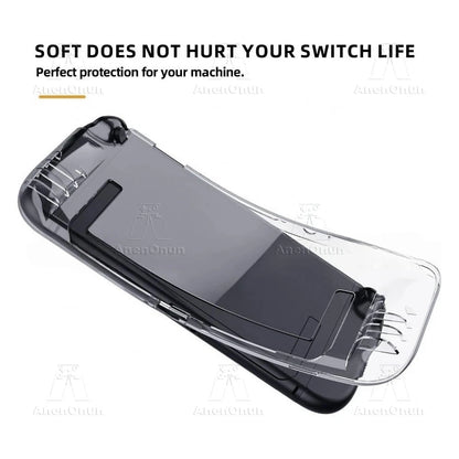 Transparent TPU Case for Switch 2 Shockproof Anti-Scratch Non-Slip Premium Semi-Wrap Protective Cover Ultra-Clear Soft Shell Good Vibrations