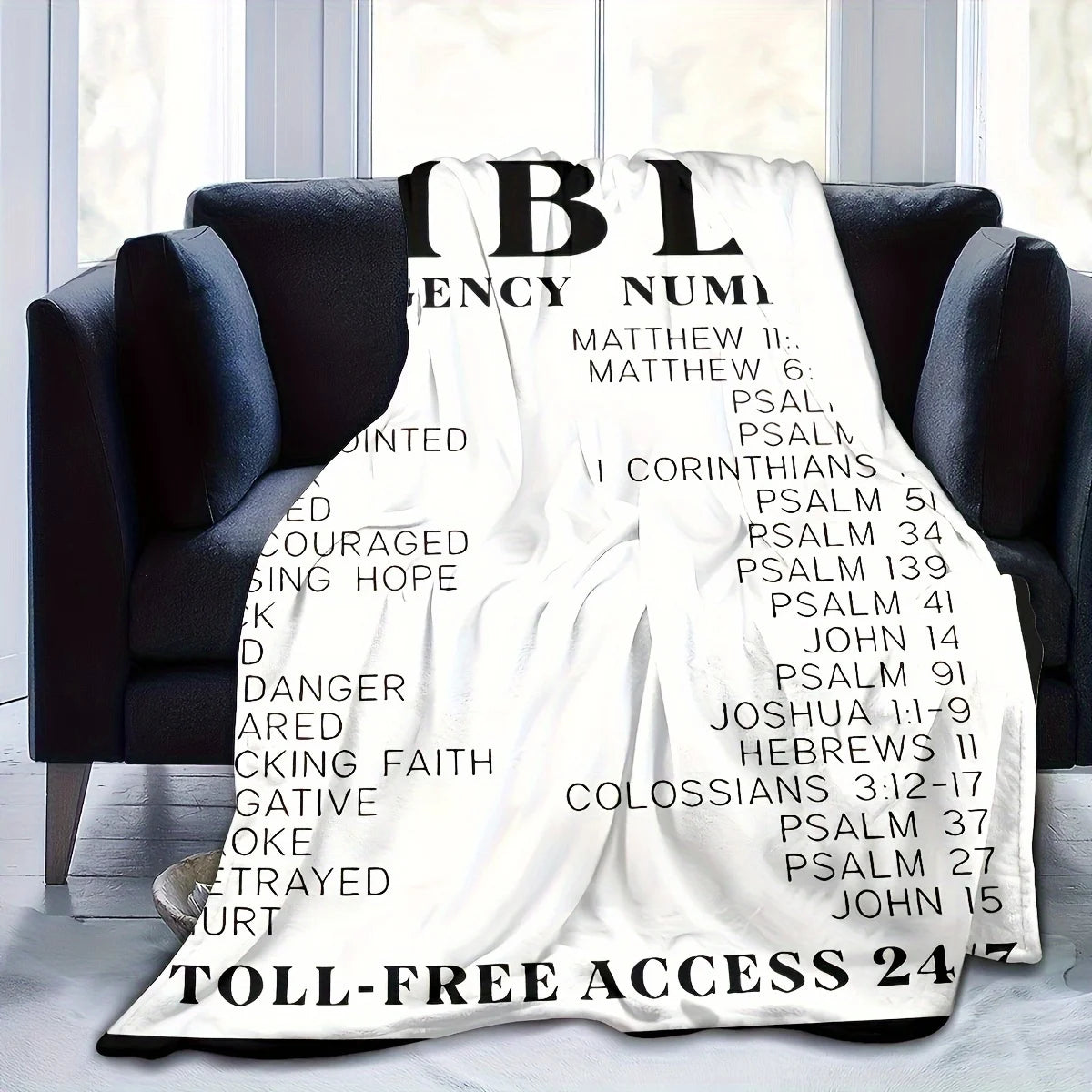 1 Bible verse blanket - religious soft and light warm blanket, digital printing gift for men and women, Christian message gift, Good Vibrations