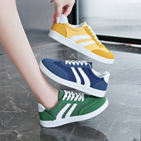 Women Tennis Sneakers Flats Ladies Fashion Mixed Colors Lace-up Vulcanized Shoes Spring Autumn Woman Outdoor Trainers Footwear Good Vibrations