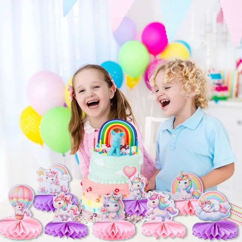 Rainbow Unicorn Honeycomb Ornament Set Rainbow Unicorn Birthday Party Decoration Kids Baby Shower Birthday Party Supplies Good Vibrations