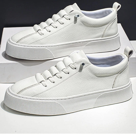 White Sneakers for Men 2024 Spring Fashion Casual Lace Up Round Toe Flat mens Running Sport Shoes Zapatillas Deportivas Hombre Good Vibrations