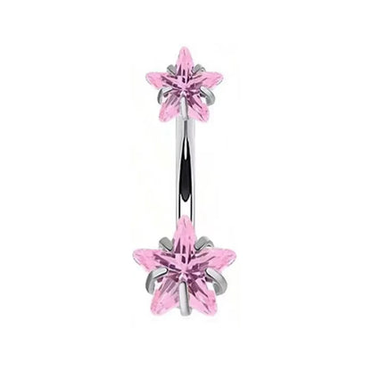 Fashion Pink Crystal Crown Belly Button Rings Stainless Steel Long Pendant Butterfly Heart Navel Piercing for Women Jewelry Good Vibrations Adult Super Store