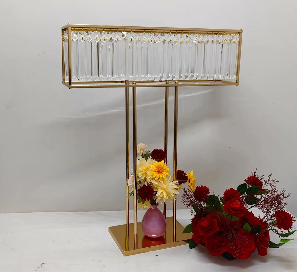 2/4/5/8/10 pieces of wedding centerpiece acrylic flower stand, main table decoration, electroplated gold, birthday party event Good Vibrations