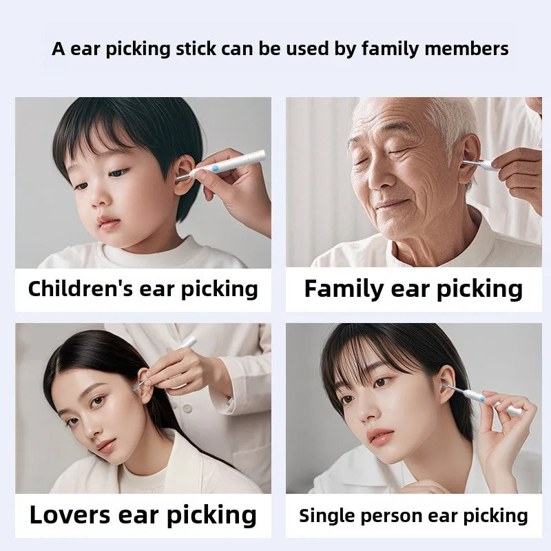 Wireless Visual Ear Endoscope Camera Ear Cleaning Tools Spoon Safe Silicone Earpick 5MP Camera Ear Wax Remover Luminous Otoscope Good Vibrations