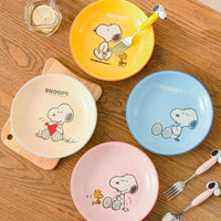 Snoopy cartoon cute ceramic dinner plate creative personalised home kitchen tableware fruit plate anime merchandise holiday gift Good Vibrations