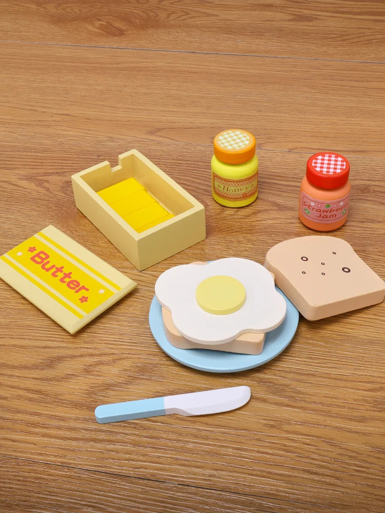 Wooden Kitchen Pretend Play Toy Simulation Wooden Toaster Machine Baby Early Learning Educational Toys Good Vibrations