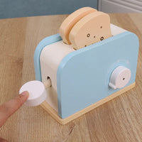 Wooden Kitchen Pretend Play Toy Simulation Wooden Toaster Machine Baby Early Learning Educational Toys Good Vibrations