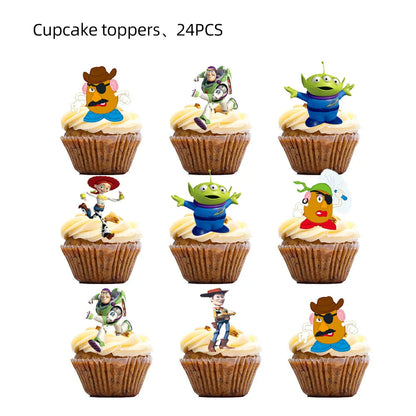 Toy Story Decoration Kids Party Favors Plates Children Girls Birthday Blue Sky White Clouds Balloons Party Supplies Baby Shower Good Vibrations