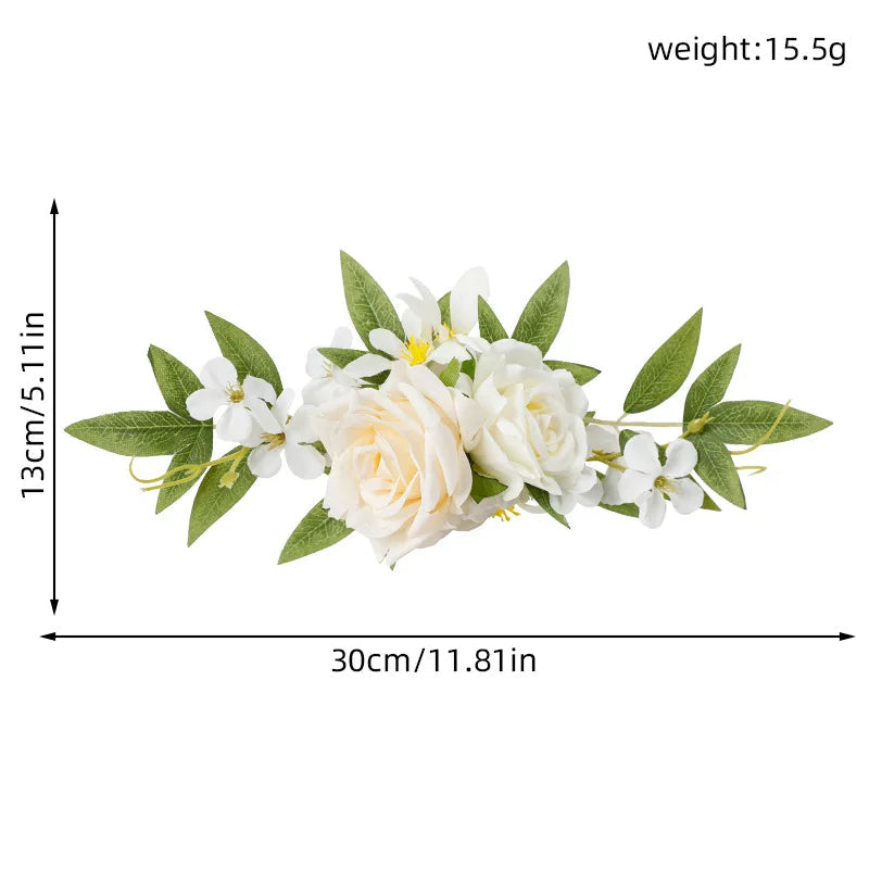 Yannew 3pcs Rustic Artificial Rose Flower Cake Toppers Birthday Country Wedding Cake Decoration Table Centerpieces Arrangement Good Vibrations