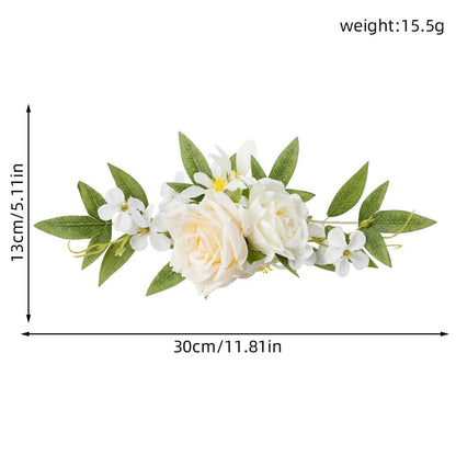 Yannew 3pcs Rustic Artificial Rose Flower Cake Toppers Birthday Country Wedding Cake Decoration Table Centerpieces Arrangement Good Vibrations