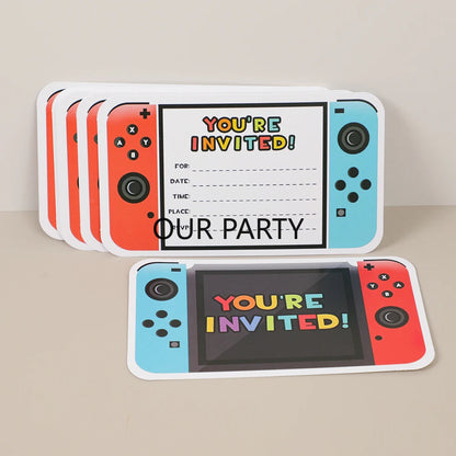 15Pcs/Pack Video Games Console Invitations Cards for Kids Boy Game on Theme Birthday Game Night Party Invitation Decoration Good Vibrations