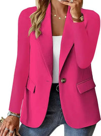 Women's Oversized Blazer Jacket Business Suit Coat Lapel Long Sleeve Solid Button Casual Elegant Coat Trendy Loose Outwear Good Vibrations