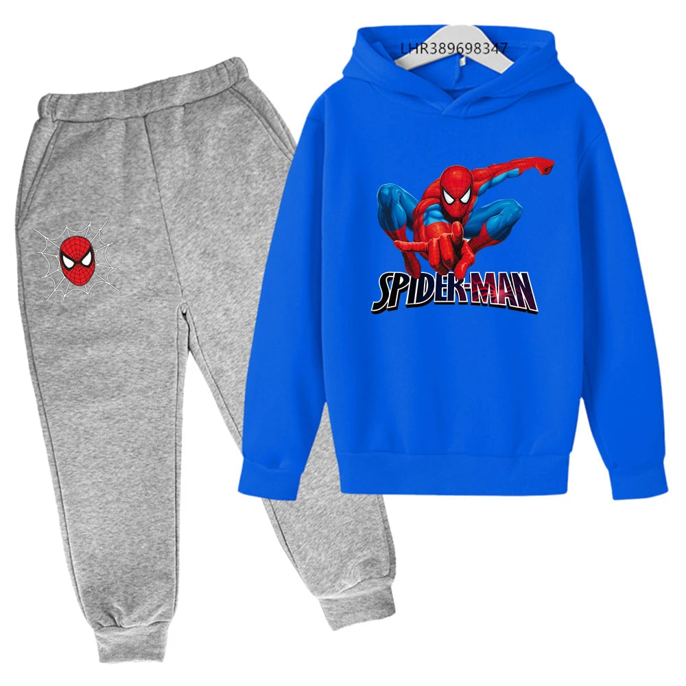 Autumn winter children's hoodie Spider-Man clothing leisure outerwear sweatshirt +pants set  Suitable 3-12 years Boys girls gift Good Vibrations