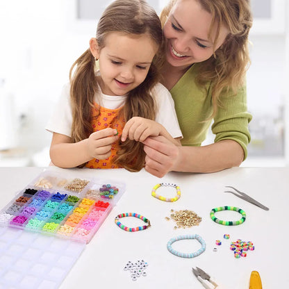 500pcs DIY Handmade Beaded Children's Toy Creative Loose Spacer Beads Crafts Making Bracelet Necklace Jewelry Kit Girl Toy Gift Good Vibrations