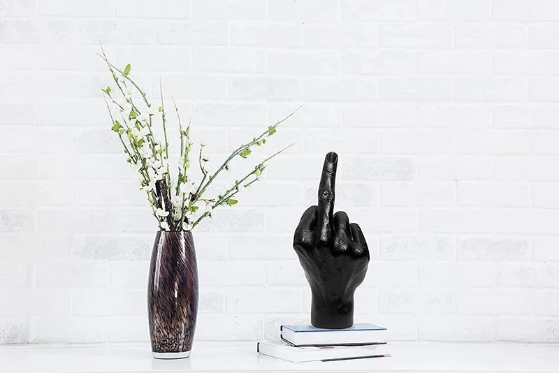 Desk Ornaments Of Middle Finger Statue Upright Middle Finger Arts Crafts Desktop Gesture Figurine Sculpture Living Room Dec Good Vibrations
