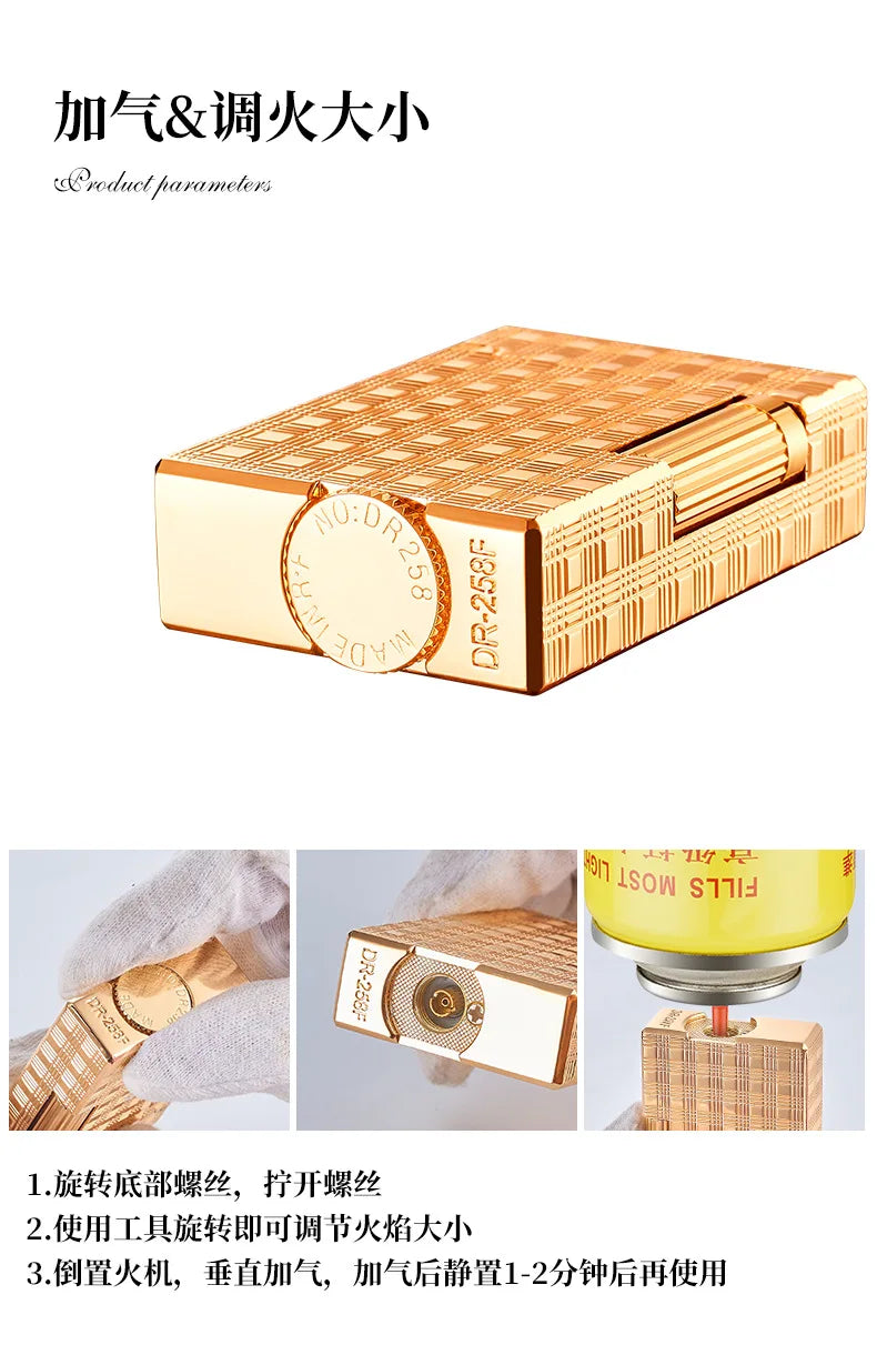 Metal Stripe Loud Lighter Unusual Lighters Cigarette Lighter Creative Wheel Lighter Butane Gas Lighter Open Fire Square Lighter Good Vibrations Adult Super Store