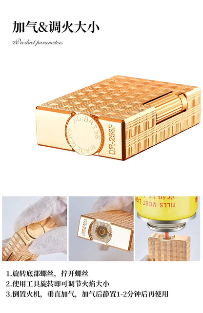 Metal Stripe Loud Lighter Unusual Lighters Cigarette Lighter Creative Wheel Lighter Butane Gas Lighter Open Fire Square Lighter Good Vibrations Adult Super Store