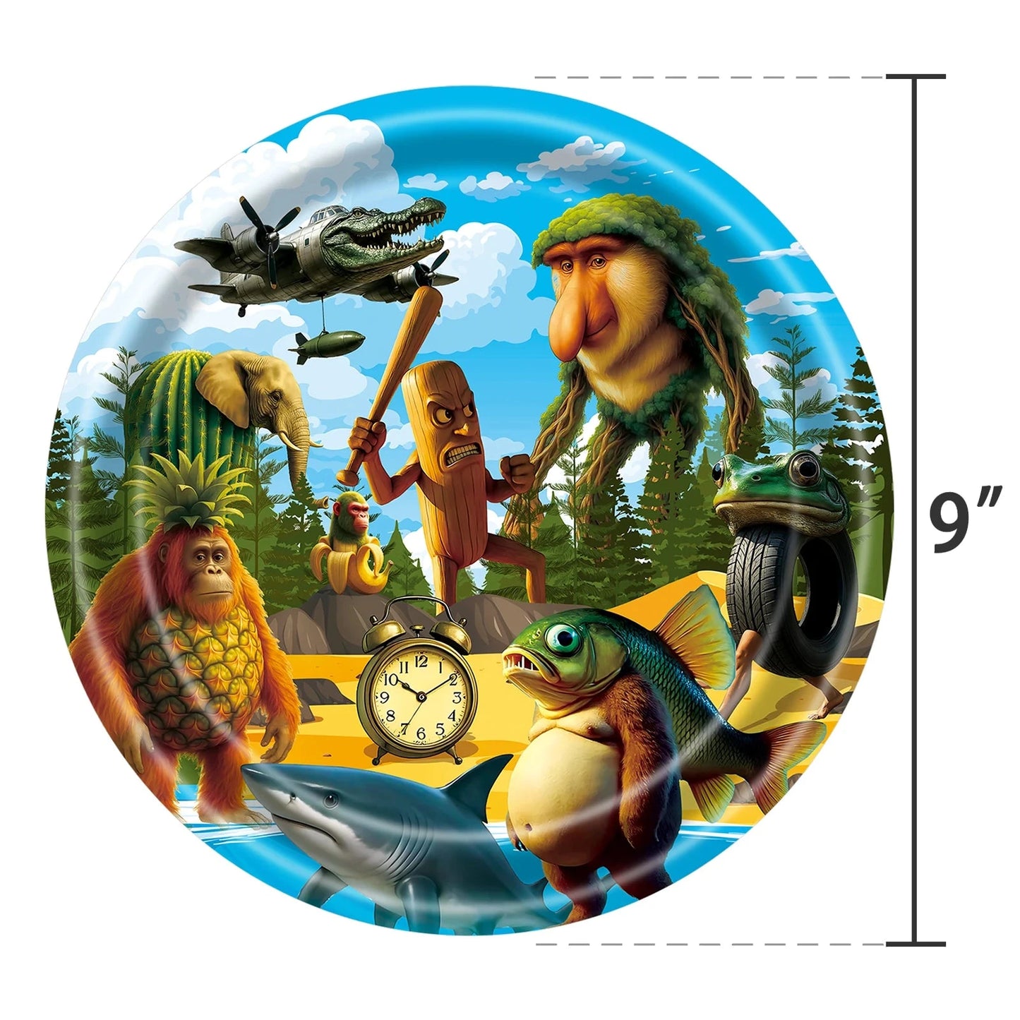 Italian Brainrot Birthday Party Decoration Tung Tung Sahur Tralalelo Tralala Tableware Balloon Cup Plate for Party Favor Supplie Good Vibrations