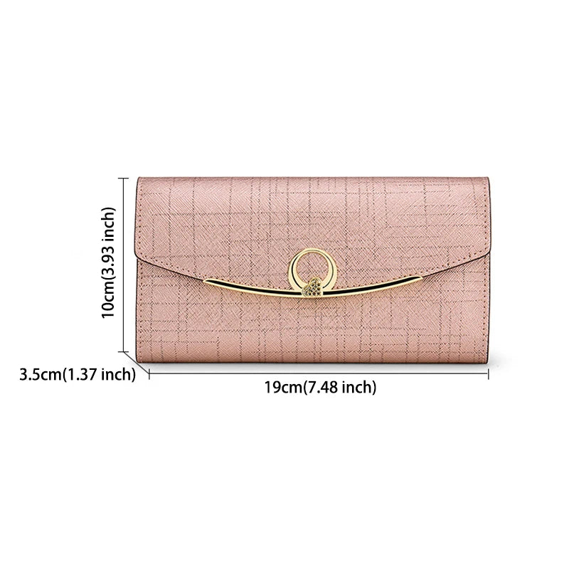 Luxury Designer Women's Long Leather Wallet High Quality Large Capacity Purses for Women Multifunctional Simple Elegant Handbag Good Vibrations