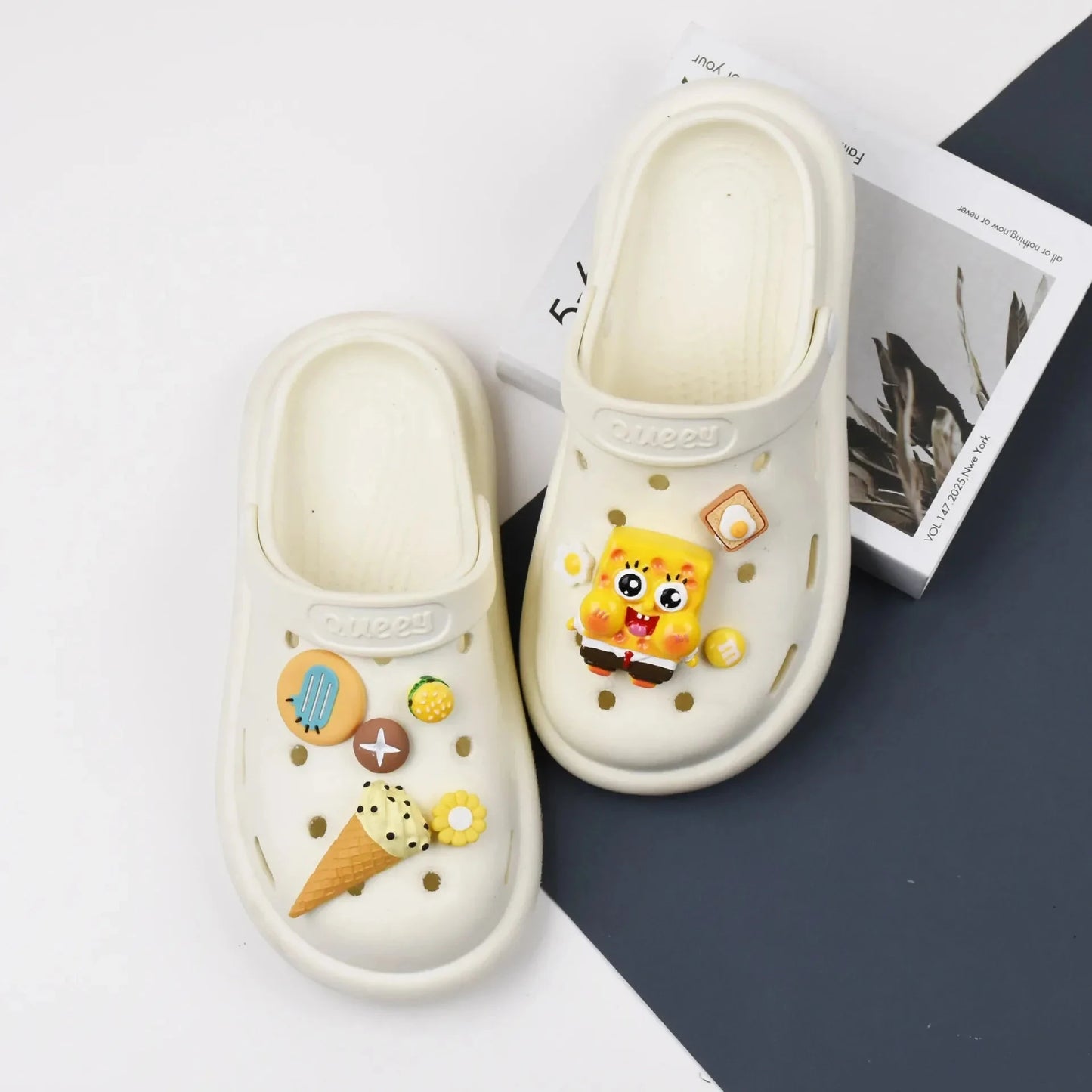 SpongeBob Crocs Accessories Cute Animal Anime Shoe Buckle Crocs Charms Cartoon Character Sandals Decrations for Kids Gifts New Good Vibrations