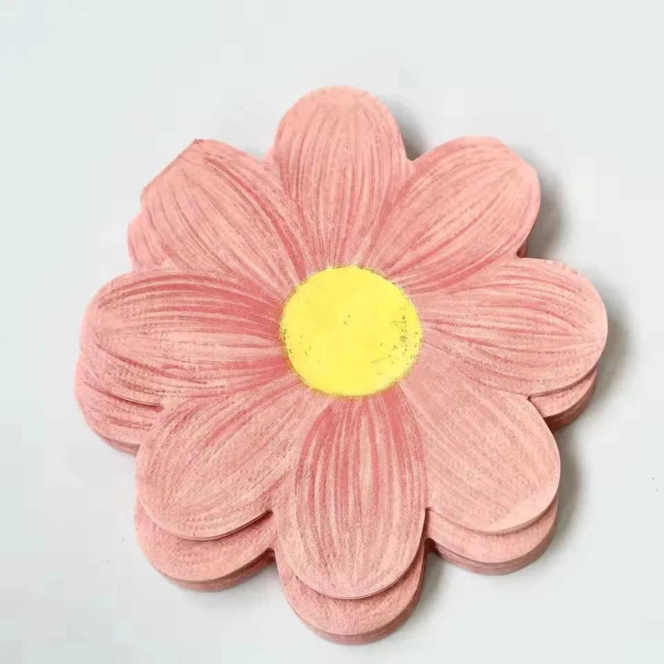 Disposable Daisy Paper Plate Flower Meal Plate Picnic Cake Plates Birthday Theme Party Decoration Good Vibrations