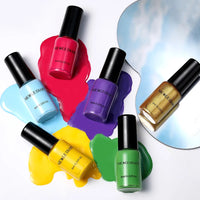 NICOLE DIARY Stamping Nail Polish Black White Gold Silver Nail Art Printing Varnish DIY Design for Stamping Plate Nails Painting Good Vibrations