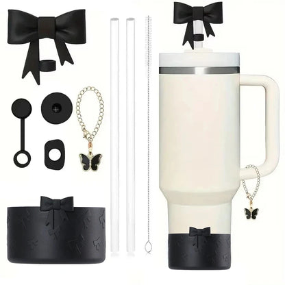 9pcs Accessories Set for Stanley Cup 30oz/40oz Spill Proof Stopper Flowers Straw Cover Silicone Boot Charm Butterfly Chain Good Vibrations Adult Super Store