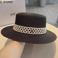 New Elegant Women's Summer Straw Hat Fashion Derby Beach Sun Hats Holiday Panama Hats Chapeu Feminino Good Vibrations