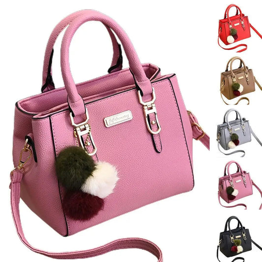 PU Leather Ladies HandBags Women Vintage Purse Plush Tassel Messenger Bags Tote Boston Shoulder Crossbody Bag Large Capacity Good Vibrations