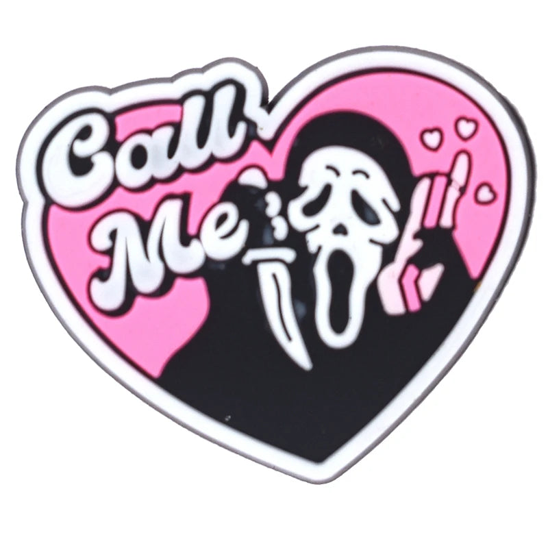 1PCS Hot Selling Ghost Series Shoe Charm PVC Sandal Accessories DIY Cartoon Skeleton Bag Wristband Decor Halloween Gifts Good Vibrations