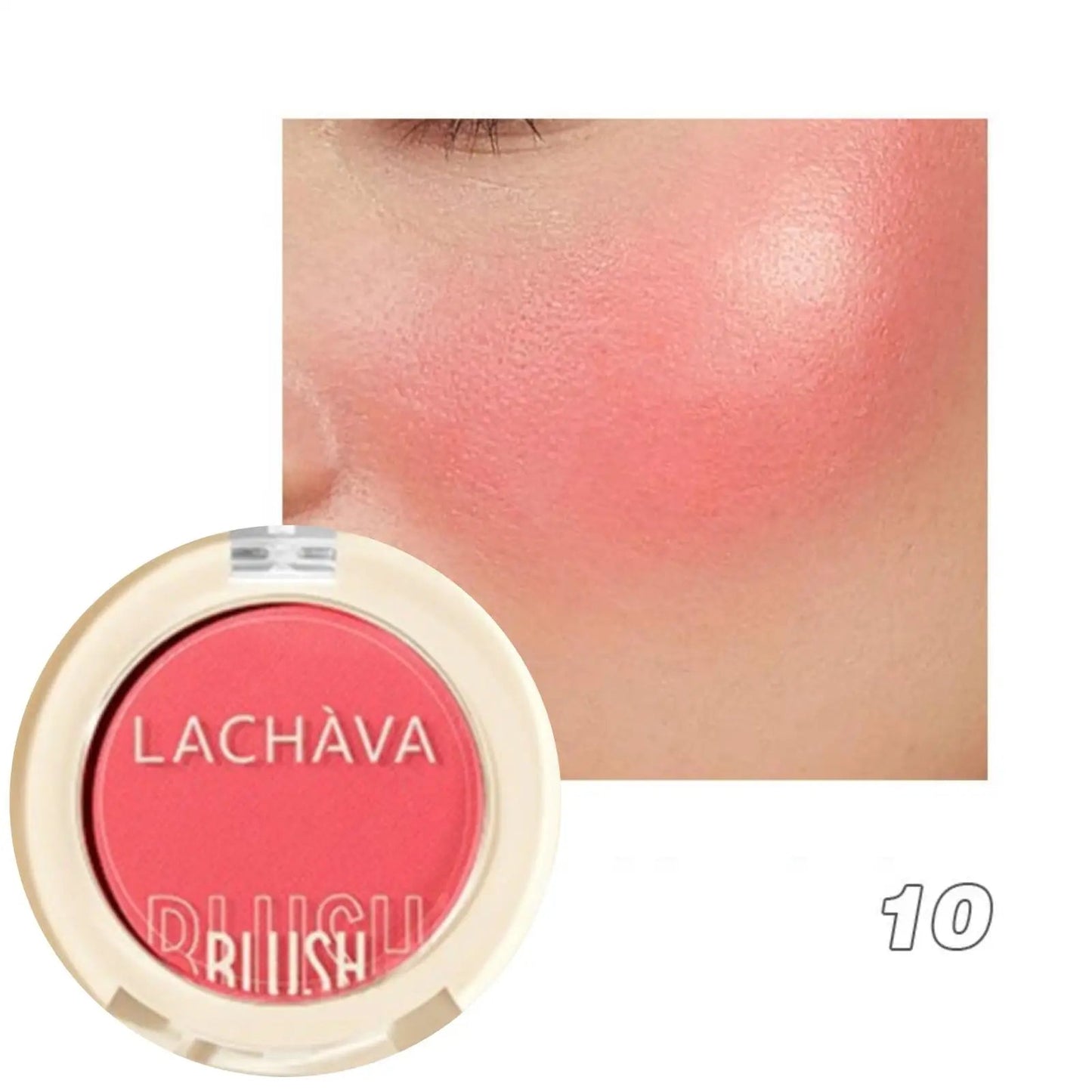 1PC Monochrome Blush Palette, Low Saturation Powder, Matte Effect, Pink/red, Long-lasting, Suitable for Date and Daily Needs Good Vibrations