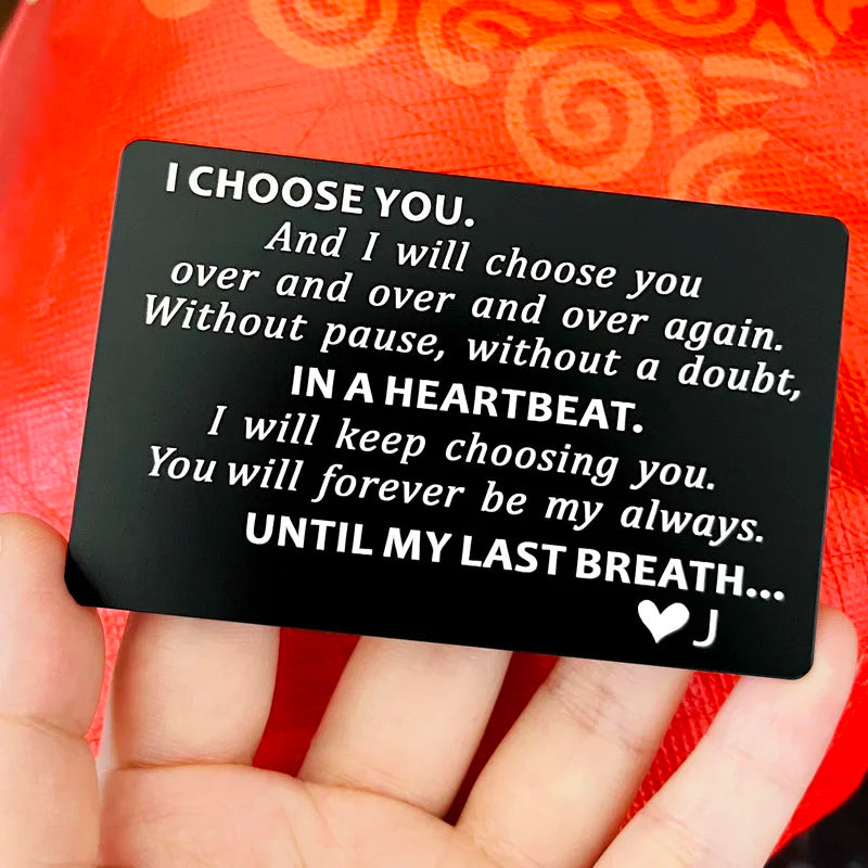 Christmas Gifts for Men Valentines Day Card Valentine Gifts for Husband  I Choose You Groom's Gifts Romantic Gifts for Him Good Vibrations