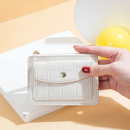 Pu Leather Mini Coin Purse for Women Stone Pattern  Girl Cute Zipper ID Bus Card Wallet Women Lady Money Wallet Key Case Bags Good Vibrations