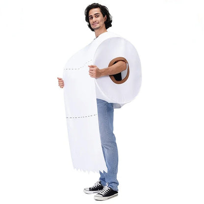 Cosplay Funny Couples Rolling Paper Clothing for Halloween Up Party Fancy Dress Tissue Toilet Performance Costumes Adults Good Vibrations