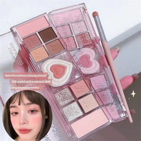 12 Colors Love Highlighting Eyeshadow Blush Palette Multi-purpose Cosmetic Eyes Pigment Powder Makeup Plate Eye Shadow Good Vibrations